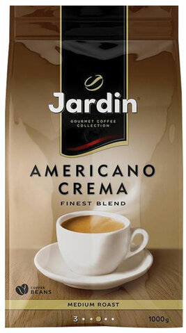 Кофе в зернах JARDIN (Жардин) &quot;Americano Crema&quot;, натуральный, 1000 г, вакуумная упаковка, 1090-06-Н