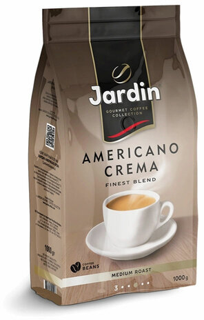 Кофе в зернах JARDIN (Жардин) "Americano Crema", натуральный, 1000 г, вакуумная упаковка, 1090-06-Н