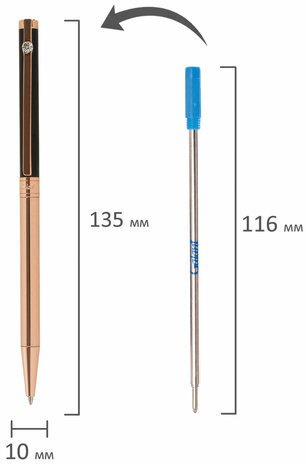 Ручка подарочная шариковая GALANT "ASTRON", корпус черный с золотом, детали золотистые, узел 0,7 мм, синяя, 143525