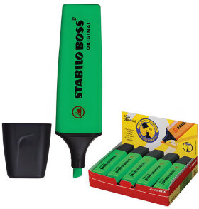 Текстовыделитель STABILO &quot;Boss&quot;, ЗЕЛЕНЫЙ, линия 2-5 мм, 70/33