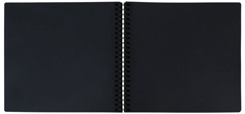 Фотоальбом 30х32 см, 48 черных листов, уголки, стикеры, ручка, клей, BRAUBERG Black Line, 880650