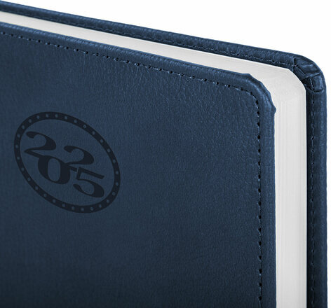 Ежедневник датированный 2025, А5, 138x213 мм, BRAUBERG "Favorite", под кожу, темно-синий, 115761