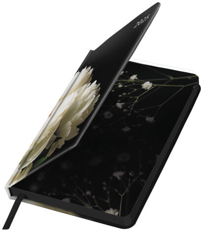 Ежедневник датированный 2025 А5 138x213 мм BRAUBERG "Vista", под кожу твердый, "Flowers", 115873