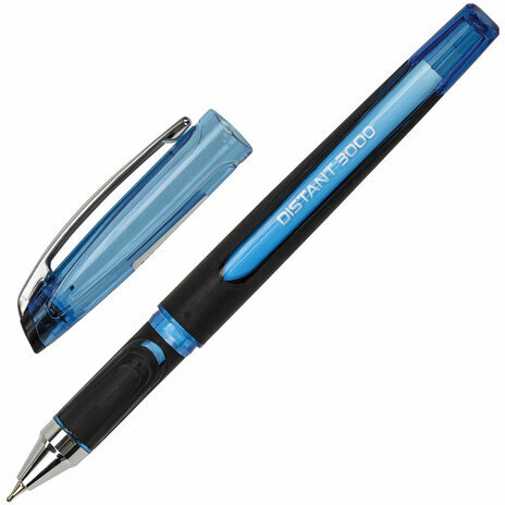 Ручка шариковая масляная BRAUBERG "DISTANT 3000", увеличенная длина письма, СИНЯЯ, линия письма 0,5 мм, 144151