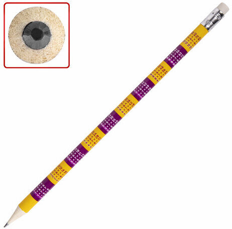 Карандаш чернографитный с таблицей умножения ЮНЛАНДИЯ "ЮНЛАНДИК-МАТЕМАТИК", HB, с ластиком, 181581