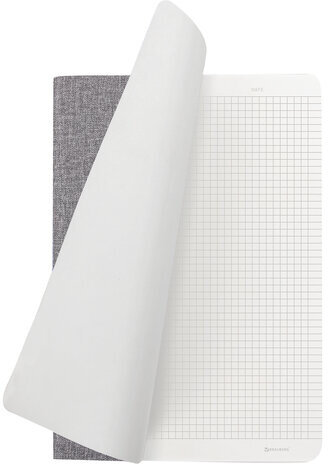 Тетрадь 60 л. в клетку обложка кожзам под рогожку, сшивка, B5 (179х250мм), СЕРЫЙ, BRAUBERG HARMONY, 403839