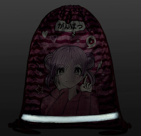 Мешок для обуви BRAUBERG KIDS, светоотражающая полоса, 46х36 см, "Anime style", 272391