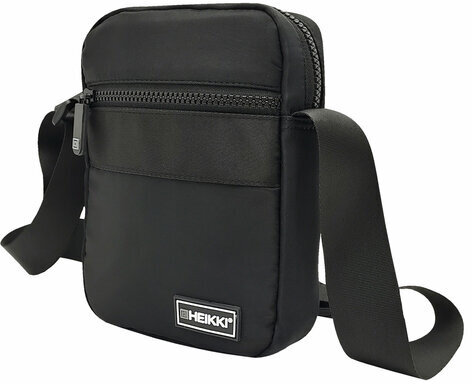 Сумка на плечо HEIKKI COMPACT (ХЕЙКИ) с карманом, черная, 20х16х5 см, 272632