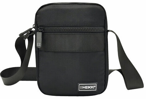 Сумка на плечо HEIKKI COMPACT (ХЕЙКИ) с карманом, черная, 20х16х5 см, 272632