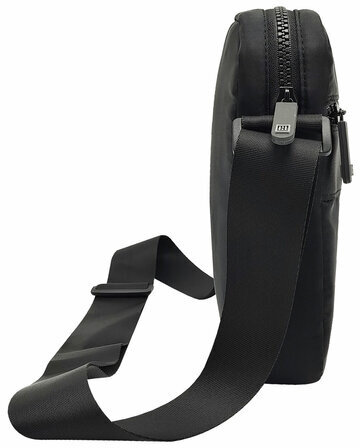 Сумка на плечо HEIKKI COMPACT (ХЕЙКИ) с карманом, черная, 20х16х5 см, 272632