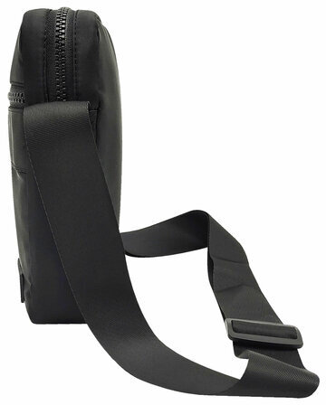 Сумка на плечо HEIKKI COMPACT (ХЕЙКИ) с карманом, черная, 20х16х5 см, 272632