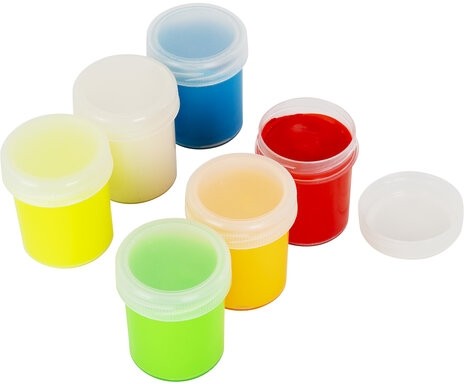 Краски пальчиковые для малышей от 1 года, 6 цветов (3 классических + 3 флуоресцентных) х 40 мл, BRAUBERG KIDS, 192279