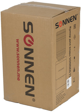 Кулер для воды SONNEN TSE-02, настольный, НАГРЕВ/ОХЛАЖДЕНИЕ ЭЛЕКТРОННОЕ, 3 крана, белый/черный, 453976