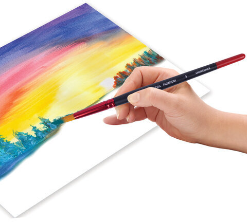 Кисть синтетика, круглая № 9, BRAUBERG PREMIUM, 201008