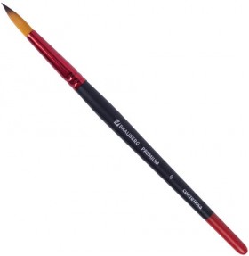 Кисть синтетика, круглая № 9, BRAUBERG PREMIUM, 201008