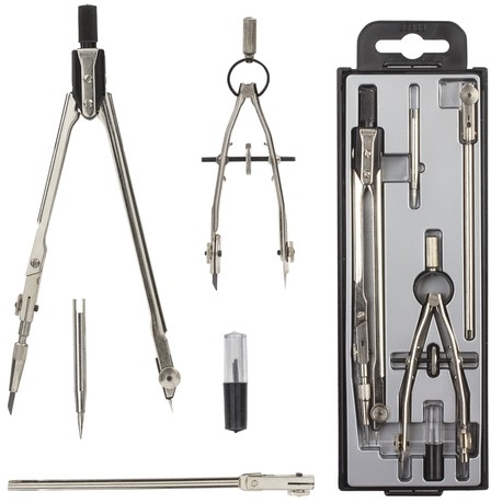 Готовальня 5 предметов, пластиковый пенал, GLOBUS, НЧ5-70-50