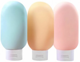 Дорожный набор флаконов в косметичке с наклейками, 3х60 мл, 3 матовых цвета, DASWERK, 609296