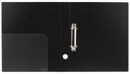 Папка на 2 кольцах BRAUBERG "Диагональ", 40 мм, черная, до 300 листов, 0,9 мм, 221347