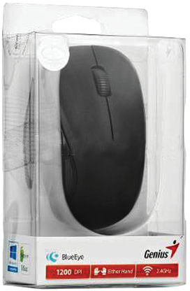 Мышь беспроводная GENIUS NX-7000, 2 кнопки + 1 колесо-кнопка, оптическая, чёрная, 31030109100