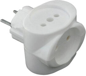 Сетевой тройник РАДИСТ РВ-041, 3 розетки без заземления, 2200 Вт, белый