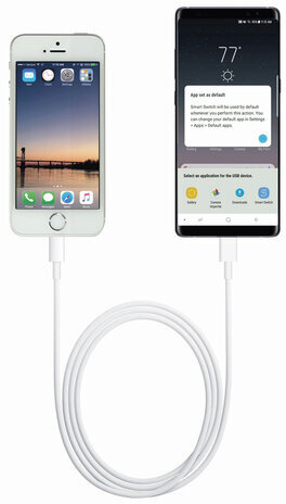 Кабель Type-C-Lightning, 3 А, 1 м, RED LINE, для передачи данных и зарядки, белый, УТ000026153