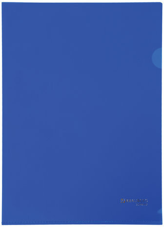 Папка-уголок жесткая, непрозрачная BRAUBERG, синяя, 0,15 мм, 224880