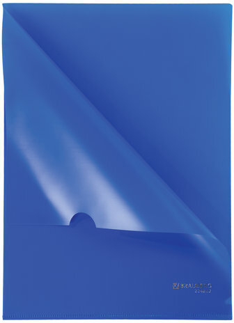 Папка-уголок жесткая, непрозрачная BRAUBERG, синяя, 0,15 мм, 224880