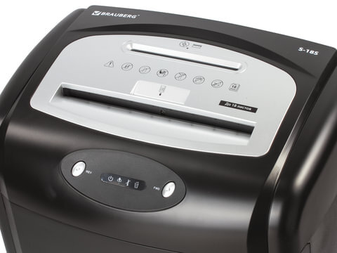 Уничтожитель (шредер) BRAUBERG S18-S, БЕСШУМНЫЙ, 2 уровень секретности, полоски 6 мм,18 листов, 28 л, 530961