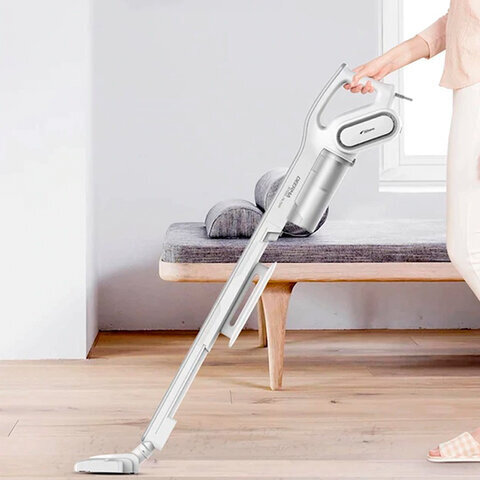 Пылесос вертикальный DEERMA DX700, 2 в 1, потребляемая мощность 600 Вт, контейнер 0,8 л, белый