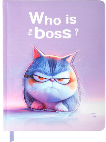 Дневник 1-11 класс 48 л., обложка кожзам (твердая с поролон), 3D-элемент, BRAUBERG, "Суровый кот", 107221