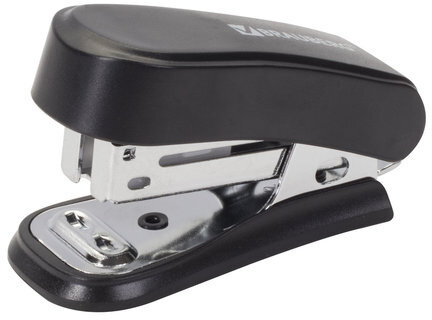 Степлер №24/6, 26/6 МИНИ BRAUBERG "Standard", до 25 листов, с антистеплером, черный, 226849