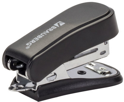 Степлер №24/6, 26/6 МИНИ BRAUBERG "Standard", до 25 листов, с антистеплером, черный, 226849