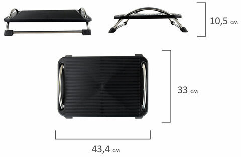 Подставка для ног BRAUBERG офисная, 43,5х33 см, регулируемый угол наклона, черная, 531488