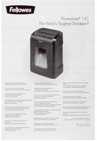 Уничтожитель (шредер) FELLOWES 12С, 4 уровень секретности, 4x40 мм, 12 листов, 18 литров, FS-71201