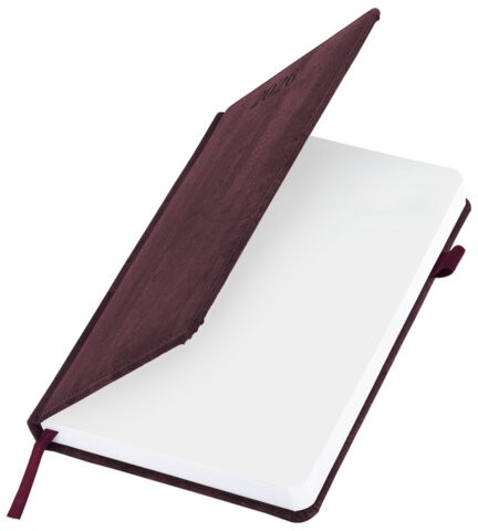 Ежедневник датированный 2026 А5 138x213 мм, BRAUBERG "Wood", под кожу, держатель для ручки, бордо, 117107