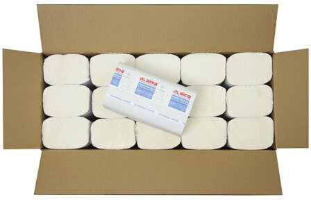 Полотенца бумажные 200 шт., LAIMA (H3) UNIVERSAL WHITE, 1-слойные, белые, КОМПЛЕКТ 15 пачек, 23x20,5, V-сложение, 111342
