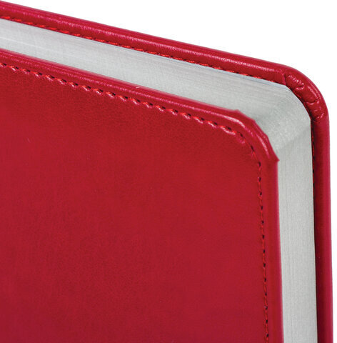 Ежедневник недатированный А5 138х213 мм BRAUBERG "Rainbow" под кожу, 136 л., красный, 111667