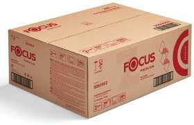 Полотенца бумажные 200 шт. FOCUS (H2) Premium, 2-слойные белые, РАСТВОРИМЫЕ, КОМПЛЕКТ 20 пачек, Z-сложение, 5069902/5048677