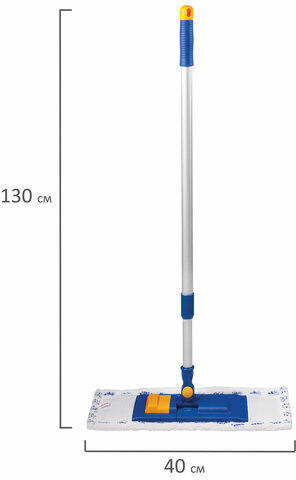 Швабра с флаундером 40 см, телескопический черенок 130 см, резьба 1,6 см, микрофибра/абразив (ТИП К), LAIMA, 601462