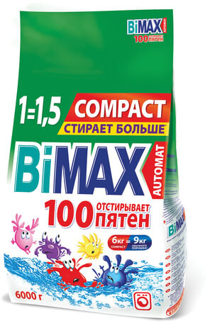 Стиральный порошок-автомат 6 кг, BIMAX "100 пятен" (Нэфис Косметикс), 506-1
