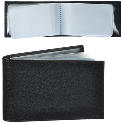 Визитница карманная BEFLER "Грейд" на 40 визитных карт, натуральная кожа, тиснение, черная, K.5.-9