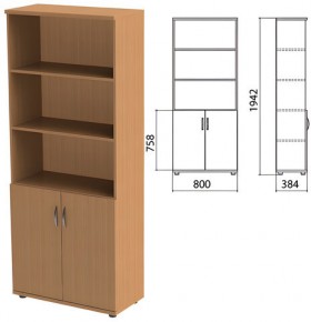 Шкаф полузакрытый &quot;Этюд&quot;, 800х384х1942 мм, цвет бук бавария (КОМПЛЕКТ)