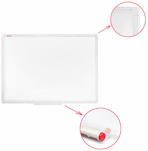 Доска магнитно-маркерная 60х90 см, ПВХ рамка, BRAUBERG "Standard", 237561