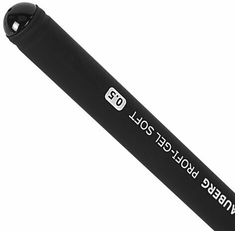 Ручка гелевая BRAUBERG "Profi-Gel SOFT", ЧЕРНАЯ, линия письма 0,4 мм, стандартный наконечник 0,5 мм, прорезиненный корпус SOFT-TOUCH, 144129