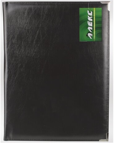 Папка адресная из кожзама без надписи, формат А4, 33х25х2 см, черная