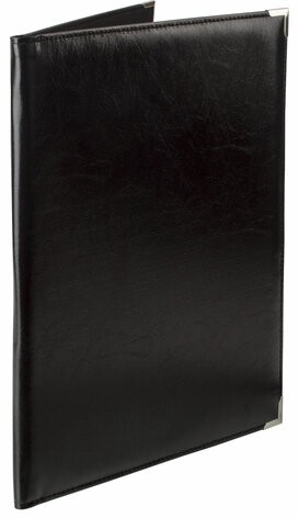 Папка адресная из кожзама без надписи, формат А4, 33х25х2 см, черная