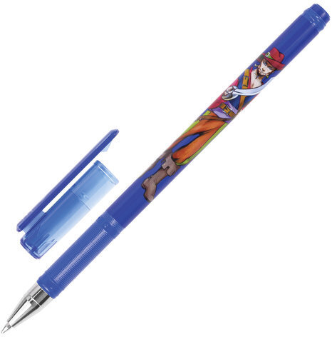 Ручка шариковая BRAUBERG "Корсары", СИНЯЯ, корпус с печатью, узел 0,7 мм, линия письма 0,35 мм, 141538