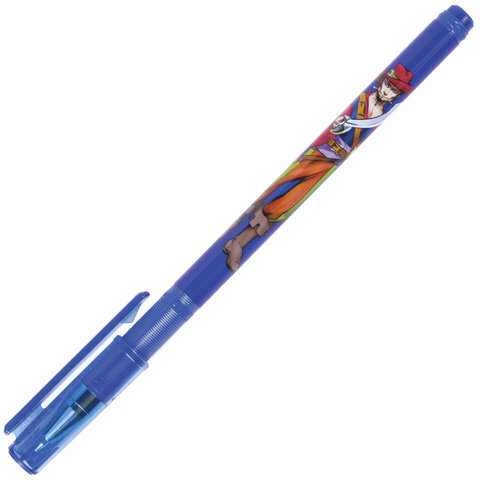 Ручка шариковая BRAUBERG "Корсары", СИНЯЯ, корпус с печатью, узел 0,7 мм, линия письма 0,35 мм, 141538