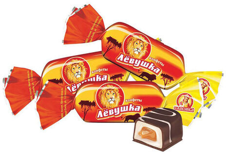 Конфеты шоколадные СЛАВЯНКА "Лёвушка", желейные со сгущенным молоком, 1000 г, пакет, 40664