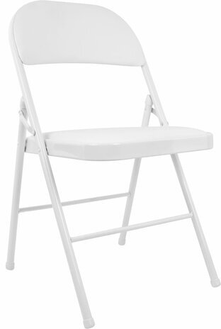 Стул складной BRABIX "Golf Plus CF-003 КОМФОРТ", белый каркас, кожзам белый, 532888